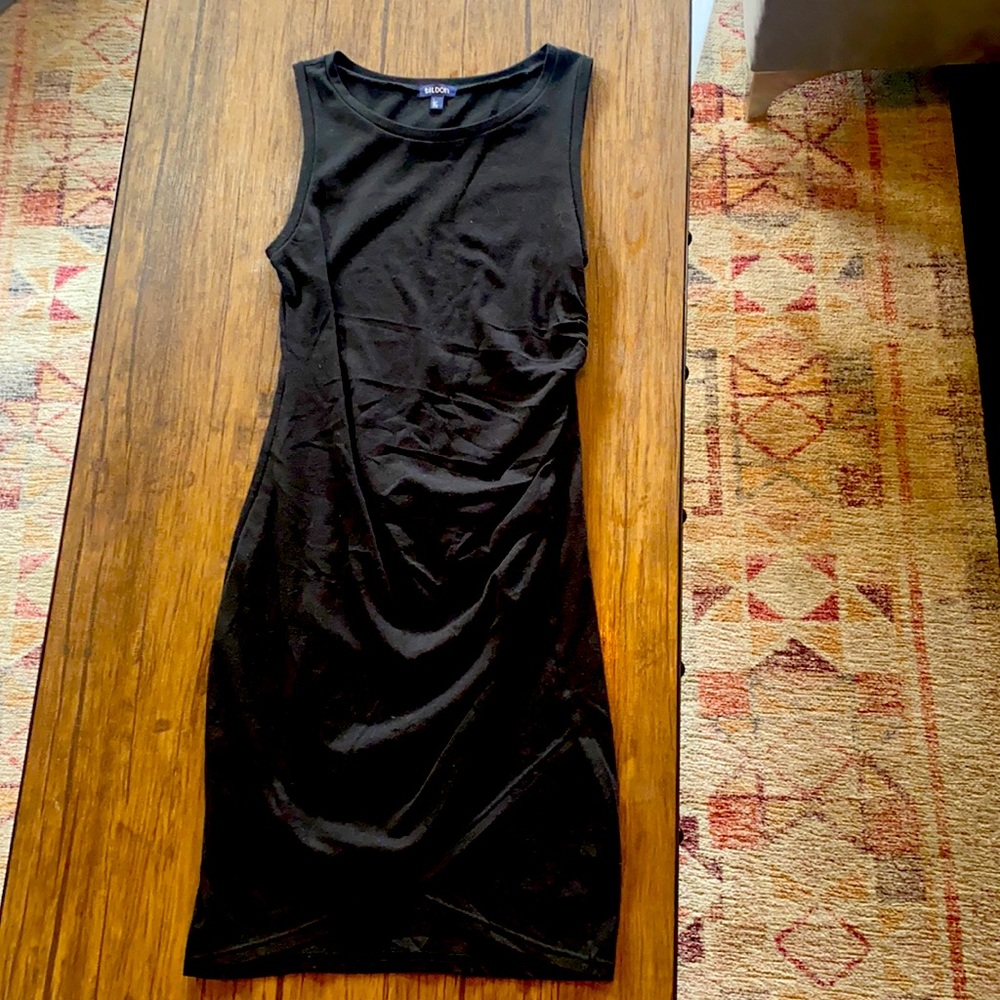 Black cotton form fitting dress